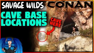 CAVE BASE LOCATIONS  Savage Wilds  Conan Exiles [upl. by Oirram]