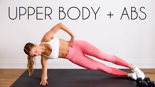 30 MIN UPPER BODY amp ABS Back Chest Shoulders Arms amp Core [upl. by Anauqed]