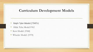 Curriculum Development Models [upl. by Barling976]