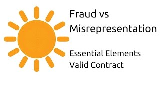 Fraud vs Misrepresentation  Other Essential Elements of a Valid Contract  CA CPT  CS amp CMA [upl. by Ringler]