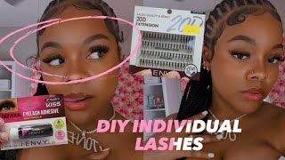 DIY Individual EYELASH EXTENSIONS  at home  💗  HIGHLY REQUESTED [upl. by Davies96]