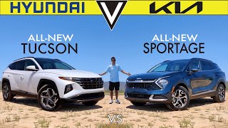 FAMILY FIGHT  2023 Kia Sportage Hybrid vs Hyundai Tucson Hybrid Comparison [upl. by Nywles]