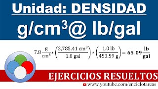 Convertir gcm3 a lbgal  Densidad [upl. by Guss]