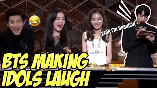 BTS MAKING IDOLS LAUGH  BTS FUNNY MOMENTS [upl. by Borchers]