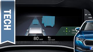 Virtual Cockpit  digitaler Tacho im neuen Skoda Octavia 2020 im Test Assistenz Karte Fahrdaten [upl. by Alyakem526]