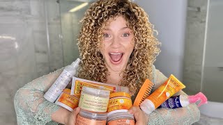 DRUGSTORE CURLY HAIR PRODUCT BATTLE amp REVIEW  Cantu vs SheaMoisture [upl. by Lednahs298]