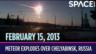 OTD in Space – February 15 Meteor Explodes Over Chelyabinsk Russia [upl. by Ainotna]