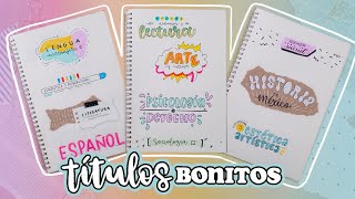 10 TÍTULOS BONITOS para apuntes bonitos ✄ Barbs Arenas Art [upl. by Aiza]