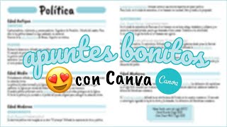 Como hacer APUNTES BONITOS en CANVA 😍  Claus [upl. by Neelon]