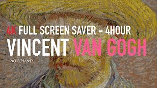 4K UHD Vincent Van Gogh Paintings 169 4hour Screen Saver Art Wall [upl. by Neelasor]