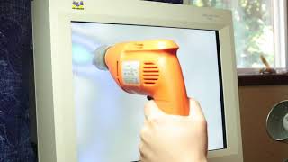 CRT Degaussing With A Drill [upl. by Adnarrim]