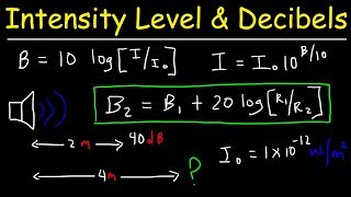 Sound Intensity Level in Decibels amp Distance  Physics Problems [upl. by Hudgens317]