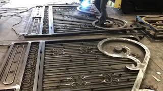 Wrought iron driveway gate fabrication [upl. by Wardieu]