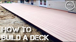 HOW TO BUILD A DECK  START TO FINISH Part 1 of 2 [upl. by Rozek]