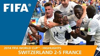 Switzerland v France  2014 FIFA World Cup  Match Highlights [upl. by Yesor39]