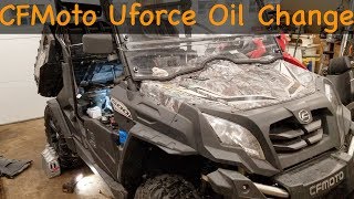 CFMoto Uforce 500 Oil Change How To [upl. by Ydnamron332]