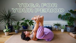 15 MIN YOGA FOR YOUR PERIOD  gentle yoga flow for menstruation [upl. by Yarehs542]