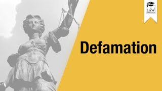 Tort Law  Defamation [upl. by Darmit]