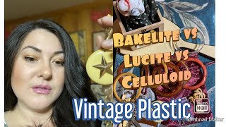 Bakelite Lucite amp Celluloid  How to ID Bakelite  A VINTAGE PLASTIC GUIDE [upl. by Shanon]