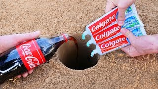 Experiment CocaCola and Toothpaste Underground [upl. by Nallak460]