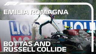 Bottas amp Russell Collide at Imola  2021 Emilia Romagna Grand Prix [upl. by Giesecke932]