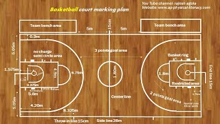 Basketball court marking and Measurements [upl. by Heath]