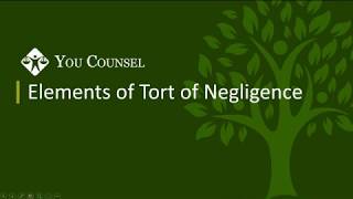 Elements of Tort of Negligence [upl. by Odlaw]