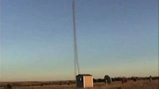 Radio Tower Collapses After Guy Wires Are Cut [upl. by Elleyoj595]