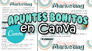 Como hacer apuntes bonitos en CANVA [upl. by Eiro]