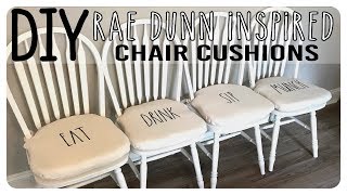 DIY  Rae Dunn Inspired Chair Cushions [upl. by Alansen365]