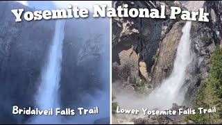 Yosemite National Park Bridalveil Fall Yosemite Falls Cascade Creek 4K HDR Vacation Travel [upl. by Nickerson982]