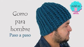 Tutorial gorro para hombre a crochet principiantes [upl. by Rafter215]