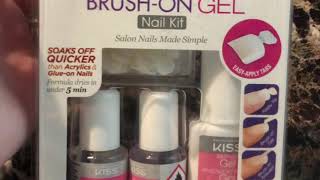 Kiss BrushOn Gel Nail Kit Tutorial [upl. by Ardnasyl]