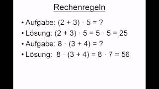 Rechenregeln [upl. by Eugenius337]