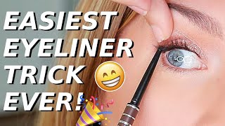 Eyeliner Trick For Hooded Downturned Aging Eyes  Quick EASY Eye Lift [upl. by Martineau388]