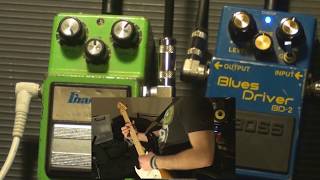 Ibanez Tubescreamer TS9 vs Boss Blues Driver BD2 [upl. by Hayman1]