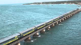 Train on Pamban bridge 4 [upl. by Atekihc]