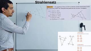 Mathe 9 Klasse Strahlensatz Parallelität mit Hilfe der Strahlensätze prüfen [upl. by Piscatelli]