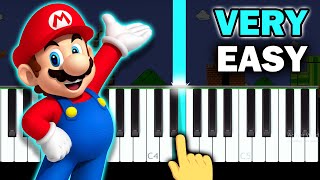 Super Mario  Theme Song  VERY EASY Piano tutorial [upl. by Irah612]