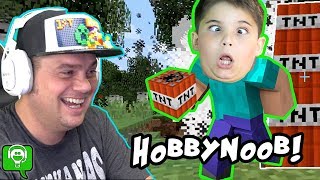 Minecraft HobbyNOOB Adventure with TNT Tower Challenge HobbyKidsGaming [upl. by Nattirb]