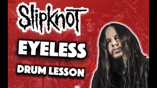 How To Play SLIPKNOT  EYELESS Intro On DRUMS [upl. by Gnol]