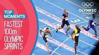 Top Fastest Mens 100m in Olympic History  Top Moments [upl. by Baynebridge]