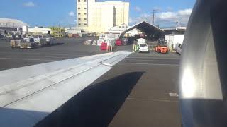 Takeoff From Honolulu Airport Hawaiian Airlines 717 200 bound for Lihue Kauai [upl. by Garson987]