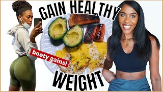 WHAT I EAT IN A DAY TO GAIN WEIGHT  BOOTY GAINS 🍑🔥  PROTEIN SHAKE RECIPE  A Process That WORKS [upl. by Lanctot700]