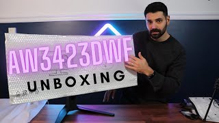 AW3423DWF Unboxing and First Look [upl. by Celik826]